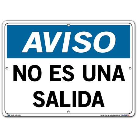 Vestil Aluminum Composite Sign, 10-1/2" Height, 14-1/2" Width, Aluminum Composite, Rectangle, Spanish SI-N-28-C-AC-130-S